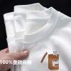 100 Pure cotton short-sleeved T-shirt for men, 2024 new summer design sense, niche and trendy ins loose T-shirt top details Picture